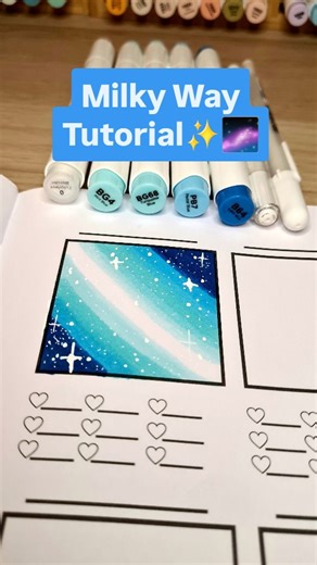@cozycolourmom on Instagram: "Easy Milky Way Tutorial ✨️🌌 Save and try🫶 Book: @cozywelt ✨️ Marker: @ohuhuart Gelpen: @sakura_europe @languo.lab #coloringtutorial #milkywaytutorial #cozycoloringbook #ohuhumarker #adultcoloring"
