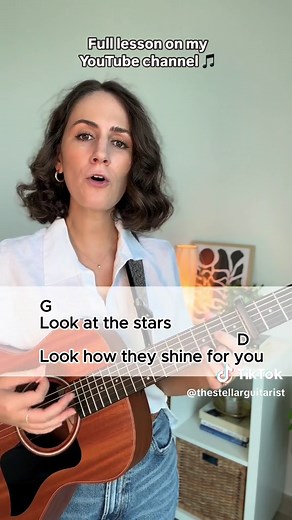 Learn to Play Coldplay's Yellow on Guitar with Easy Beginner Chords | TikTok