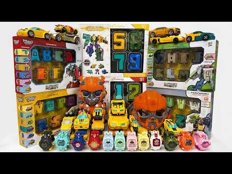 Unboxing with Alphabet Combine - Numbers Transform Merge Into Giant Robot & Bumblebee (Animated)
