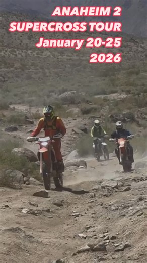 January 20-25 join us for our annual Anaheim 2 SX tour. 3 full days of riding followed up with a great VIP experience at the Supercross. Two spots open. 5 days and nights all inclusive with @coyotetrailadventures #amasupercross #ktm @coyotetrailadventures @cottagehotelrandsburg @3brosteam @offroadtraveltv @enduroengineering @factoryeffex @maximausa @motoztires @nuetech.Nitromousse.tubliss @ruggedradios @flyracingusa @wlfenduro @wlfxhere @tacomoto @acerbisusa @riderschoice661 @radcustomgraphics @