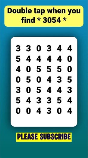 Find 👉3054👈 in 5 seconds | Visual Test | Observation Skills | Number Search | Find the Odd one out