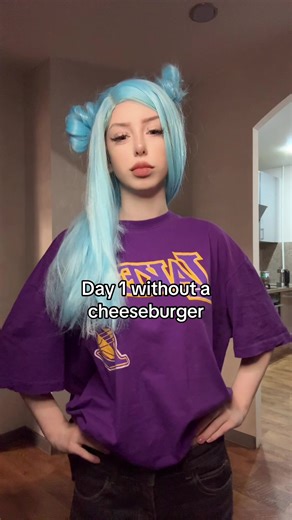 I love cheeseburgers #cheeseburger #baddie #bluehair | cheese burger