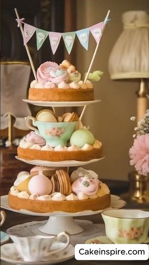 Elegant Vintage Tea Party Ideas | Pastel Cake & Table Decor Inspiration