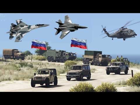 GTA 5 Simulation Gameplay - Attack on Military Convoy - Air Battle