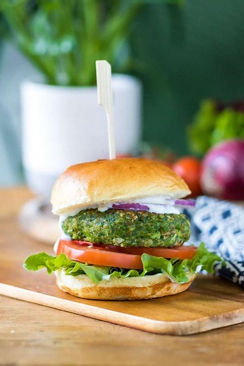 Spinach and Pea Burgers