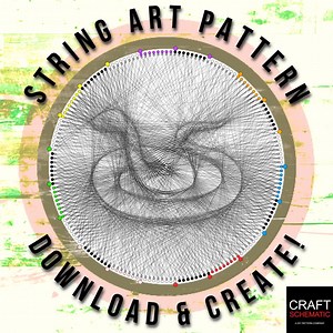 Snake String Art Pattern: Reptile DIY Template (PDF Download)