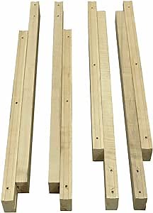 Osborne Wood Products Breadboard Slides (Two Pairs), Wooden Slides for Breadboard Ends on Dining Room Table, Breadboard End Can Accept Leaf Up to 15" Long
