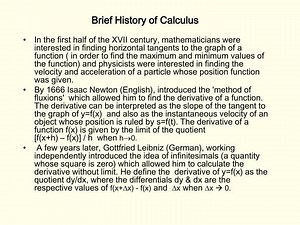 Brief History of Calculus - SlideServe