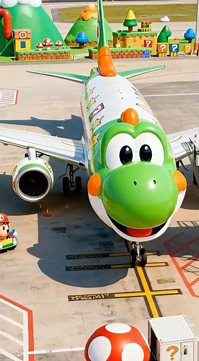 Yoshi Airplane ✈️🍄 | Super Mario’s Cutest Jet Takes Flight! | 3D Pixar-Style Magic #aviation
