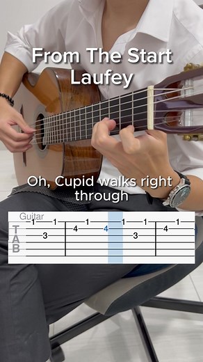 From The Start by Laufey #fromthestart #laufey #guitartutorial #guitarcover #beginner #guitartabs