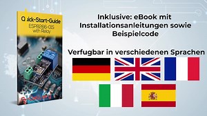 AZDelivery ESP8266-01S ESP-01 Wlan WiFi Modul 5V mit Relais Adapter kompatibel mit Arduino