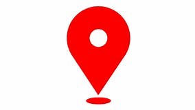 Animated Red Distance Marker Icon. Looped Video Stock Video - Video of direction, flat: 252324095