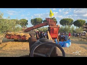 The ancient threshing with the Landini hot-bulb tractor