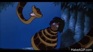 Kaa and Mowgli's 1st encounter HD on Make a GIF