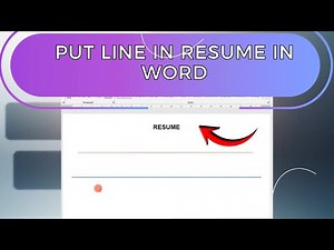 How to Put Line In Resume In Word (Add Line)