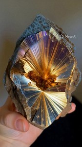 Raw opal gemstone combined with rutile quartz, showing sun-set rutile fibers #opal #ritilated | Gemstone and jewelry