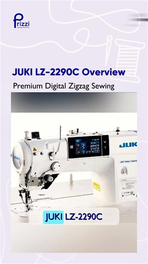 Prizzi Sewing Machine Co on Instagram: "JUKI LZ-2290C — Direct-drive zigzag sewing machine for precision apparel production ✨ ⠀ Perfect for lingerie, swimwear, sportswear, fashion garments, and children’s clothing 👗👙🩳 ⠀ The fully digital system automatically regulates feed, presser pressure, and thread tension in real time — ensuring perfectly balanced, high-quality seams every time ⚙️ ⠀ A responsive color touch panel gives instant access to stitch settings, built-in patterns, and saved progr