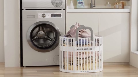 Collapsible Plastic Laundry Baskets with Handles, Large Foldable Laundry Hamper, Easy Carry Dirty Clothes Bin Baskets, Space Saving Clothes Hampers for Laundry, Bedroom, Dorm, RV