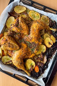 ▷ Pollo al Horno con Patatas y Verduras (Tierno y Jugoso)