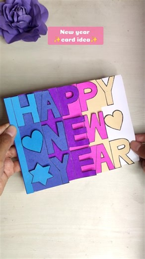 RK Artistic Corner on Instagram: "Diy Beautiful New Year Greeting Card Idea #craft #art #newyear #happynewyear #greetingcard #cardmaking #trending #trendingreel #viral #explorepage #explore #foryou #papercraft #card #diy"