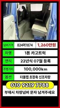 1-Ton Hyundai Porter Price, Cargo Truck Sales, Individual Truck License Plate Market Value