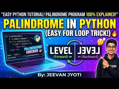 • Python Palindrome Program in 2 Minutes 🚀 | Super Easy Explanation@knowledgehub