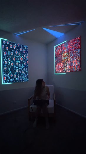 Lucinda Dilworth on Instagram: "Studio Projection Mapping – Digital Crowd & The Glitch That Remains Using MadMapper and one @optomausa projector, I bring my art to life with animations tailored to each piece. It started with a simple idea: to show the meaning behind the painting — to add a layer, a feeling, and create an immersive experience that moves with you. Curious how it all comes together? Drop a 🌀 and I’ll share more behind the process. #projectionmapping #dillystudio #artinmotion #madm