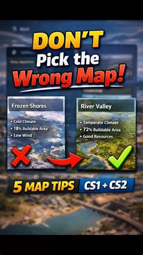 5 Tips Before Choosing a Map in Cities: Skylines 1&2 #citiesskylines #citybuilder #andrewplayscities