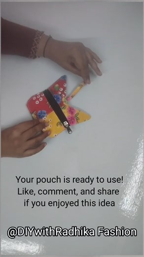 Small Coin pouch/Makeup pouch cutting and stitching #shorts