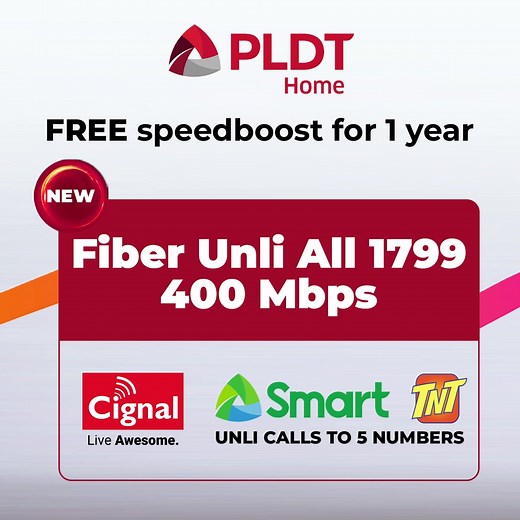 11K views · 2.2K reactions | Haven’t made the switch? This is your sign! Switch to PLDT Home Fiber Unli All 1799 and get FREE 1 year speed boost! Now enjoy internet speeds of up to 400 Mbps. Subscribe now! | PLDT Home | Facebook
