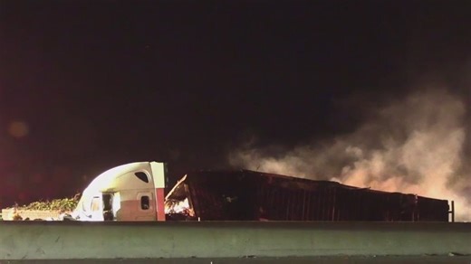 Big rigs snarl traffic at Highway 238, Caldecott Tunnel area