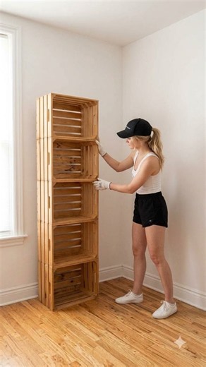 She Turned Simple Wooden Crates Into A Dream Closet 😱 #diy