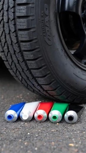 Colorful Toothpaste Burst Under Heavy Tire #asmr #crush