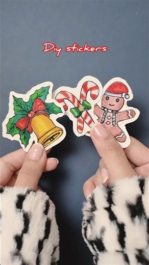 Handmade stickers 🔔🎀 #craftideas #diysticker #diy