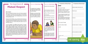 The Importance of Mutual Respect Reading Comprehension