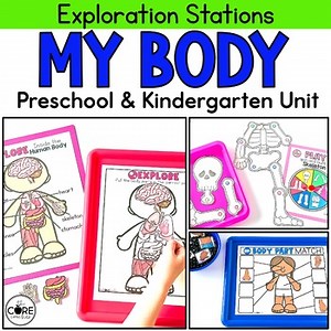 My Body Preschool Activities, PreK Human Body Parts,  5 Senses Craft, Coloring