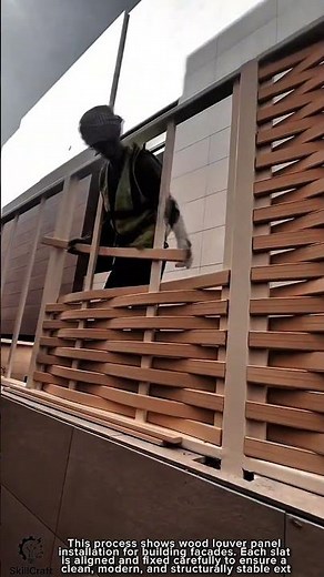 Wood Louver Panel Installation Work Tool for Building Facade #worktool