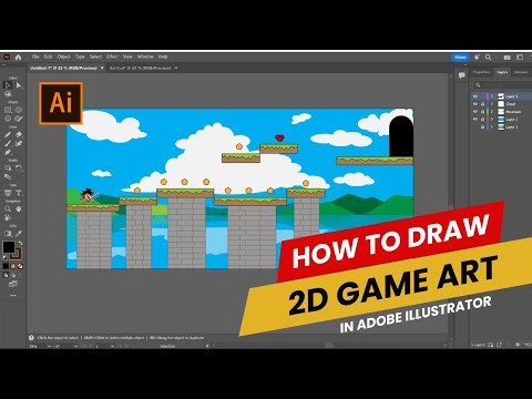 How to draw 2D game art | Level design Tutorial in Illustrator