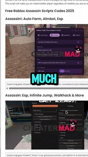 Roblox Assassin Scripts #roblox #scripting