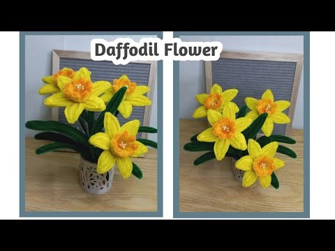 DIY Daffodil Flower Using Fuzzy Wire (Chenille Wire)