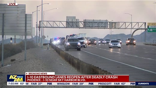 I-10 is back open after a deadly crash partially closed the freeway on Thursday near Phoenix Sky Harbor International Airport. FOX 10's Danielle Miller reports. | FOX 10 Phoenix