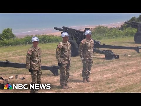 Watch: 21-gun salute in Normandy for 80th anniversary of D-Day