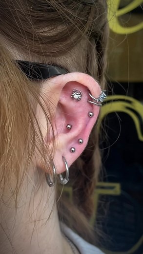 100K views · 845 reactions | ️ Flat piercing with titanium spider...