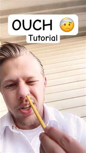 Pen Up The Nose Magic Trick #tricks #pencil #tutorial #magic