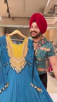 Teel Premium Crepe Heavy hand Embroidered & Shell Hangings Full Flair Anarkali Gown with Kiran Lace