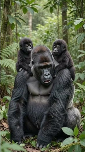 How a Gorilla Father Protects an Entire Family 🦍❤️|Nature's Strongest Dad #nationalgeographic
