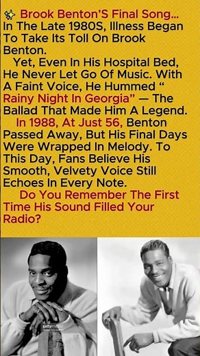 🕊 Brook Benton’s Goodbye in Music