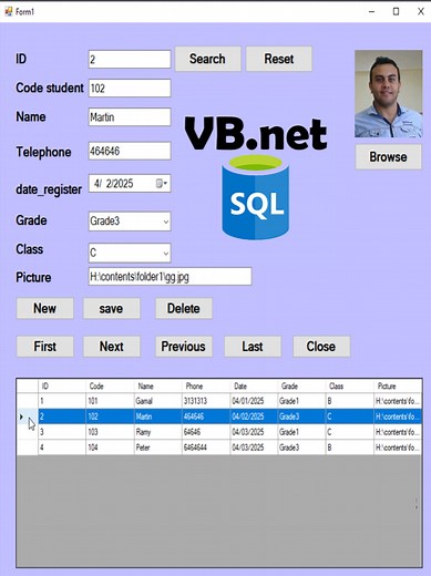 How to create data entry Form using SQL server Database with Visual Basic .net #VBDotnet