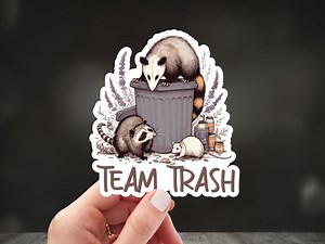 Opossum Sticker Raccoon Sticker Team Trash Cute Animal Sticker Raccoon Lover Opossum Gifts Funny Opossum Raccoon Accessory Decal for Tumbler - Etsy