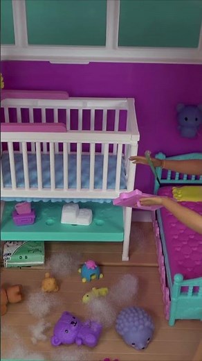 Barbie and Ken at Messy Barbie House w Barbie Sister Chelsea and Baby #shorts